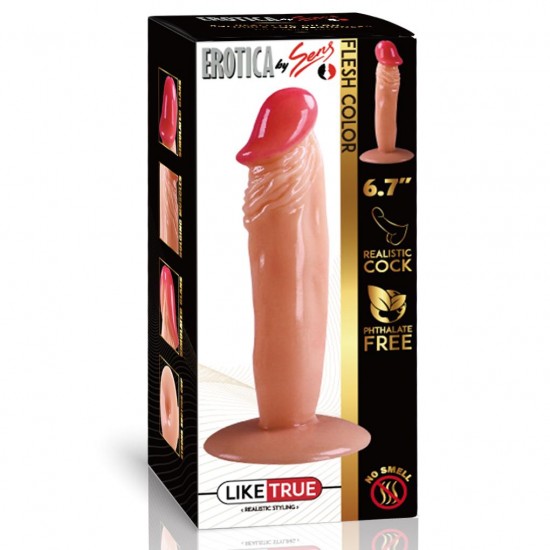 UNIQUE Realistik Dokuda Dildo Vantuzlu Gerçekçi Yapay Penis 17 CM