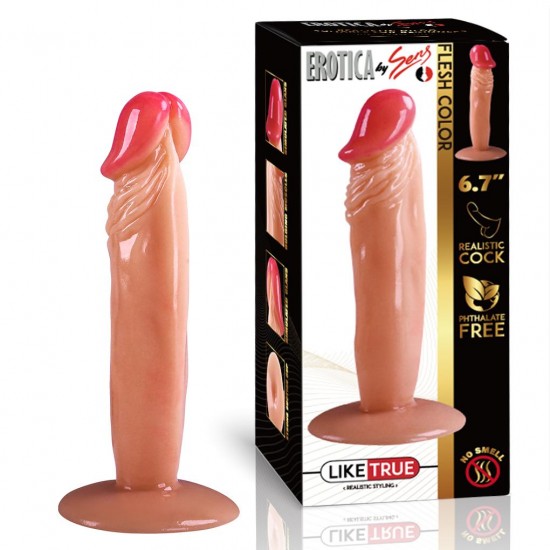 UNIQUE Realistik Dokuda Dildo Vantuzlu Gerçekçi Yapay Penis 17 CM