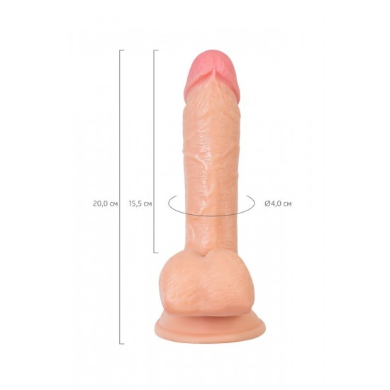 RealStick Çıplak Diken, PVC, Et, 20 cm Gerçekçi yapay Penis