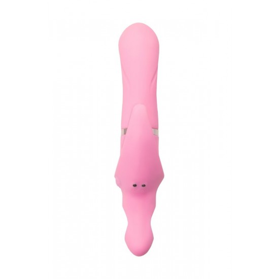 Klitoral uyarıcılı vibratör JOS Twistme, silikon, pembe, 19,5 cm