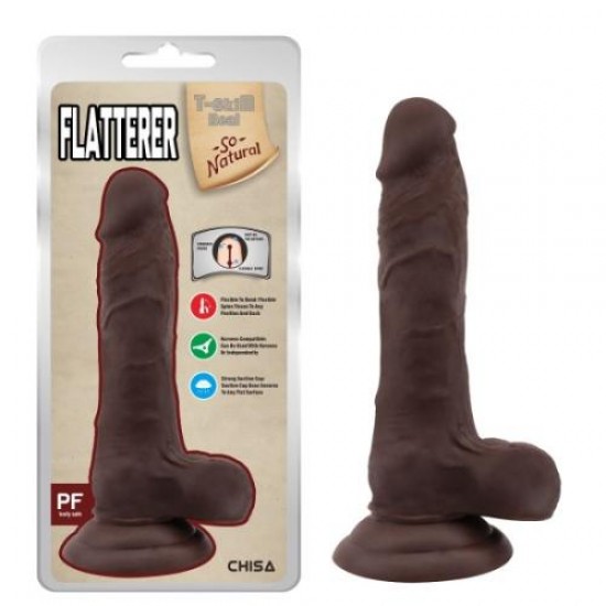 Flatterer Kıkırdaklı Gerçekçi Dildo - 18.6cm Zenci