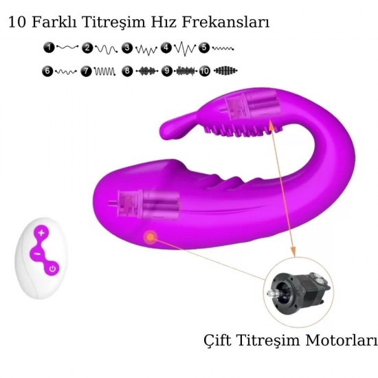 FLIER Kablosuz Kumandalı Şarjlı Giyilebilir 2 in 1 Rabbit Mini Vibratör