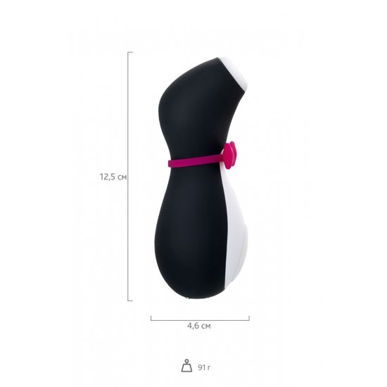 Satisfyer Penguin Vakum Dalgası Klitoris Vibratörü, silikon, siyah, 11,5 cm