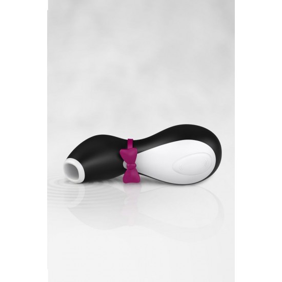 Satisfyer Penguin Vakum Dalgası Klitoris Vibratörü, silikon, siyah, 11,5 cm